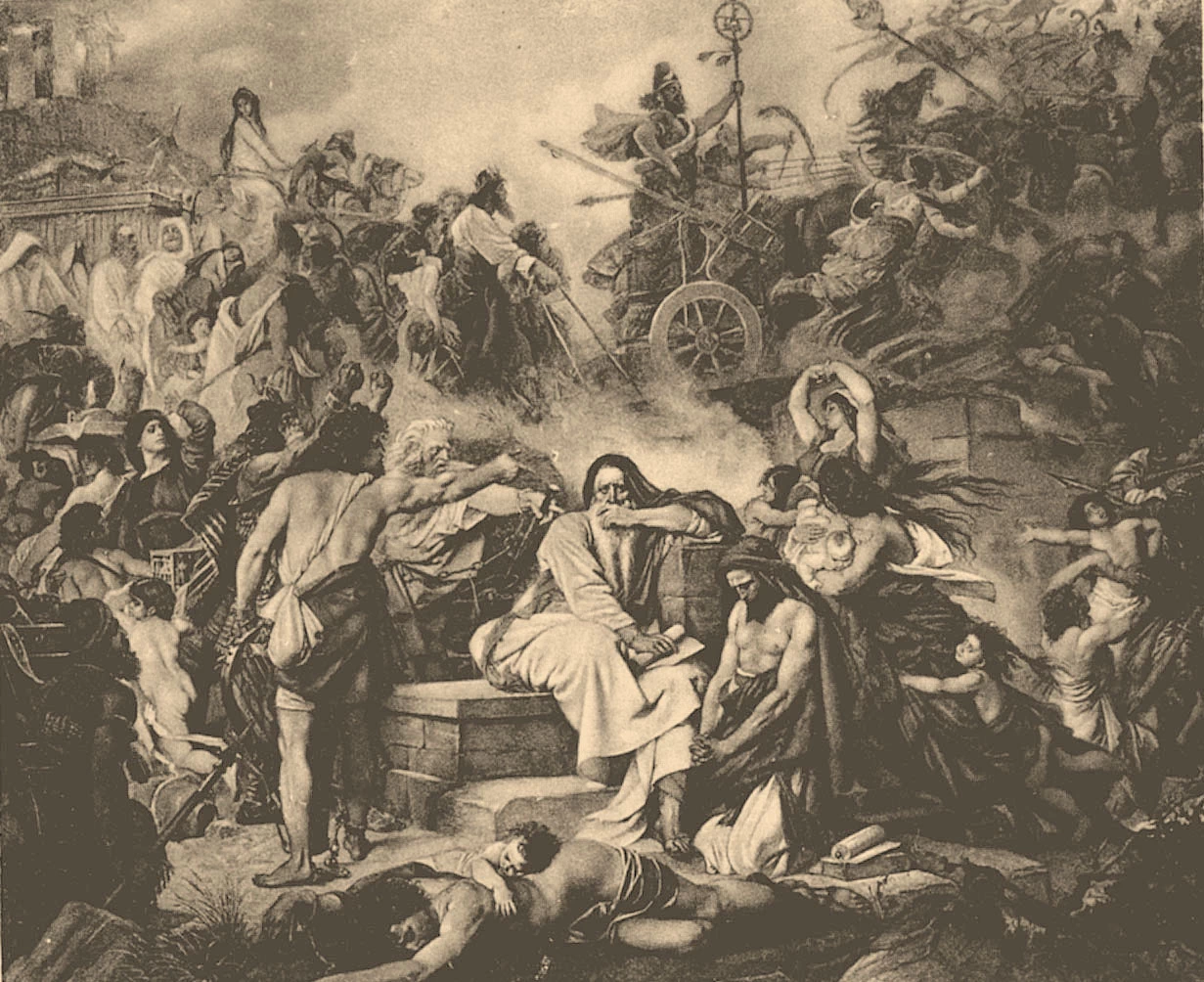 Eduard Bendemann - Geremia sulle macerie di Gerusalemme. Illustrazione sull'Enciclopedia ebraica